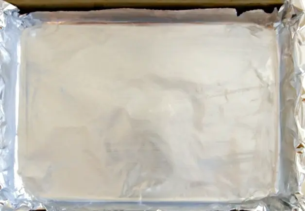 baking dish with aluminum foil