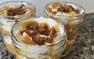 Butterscotch Pudding Parfait with Gingersnap Crumble