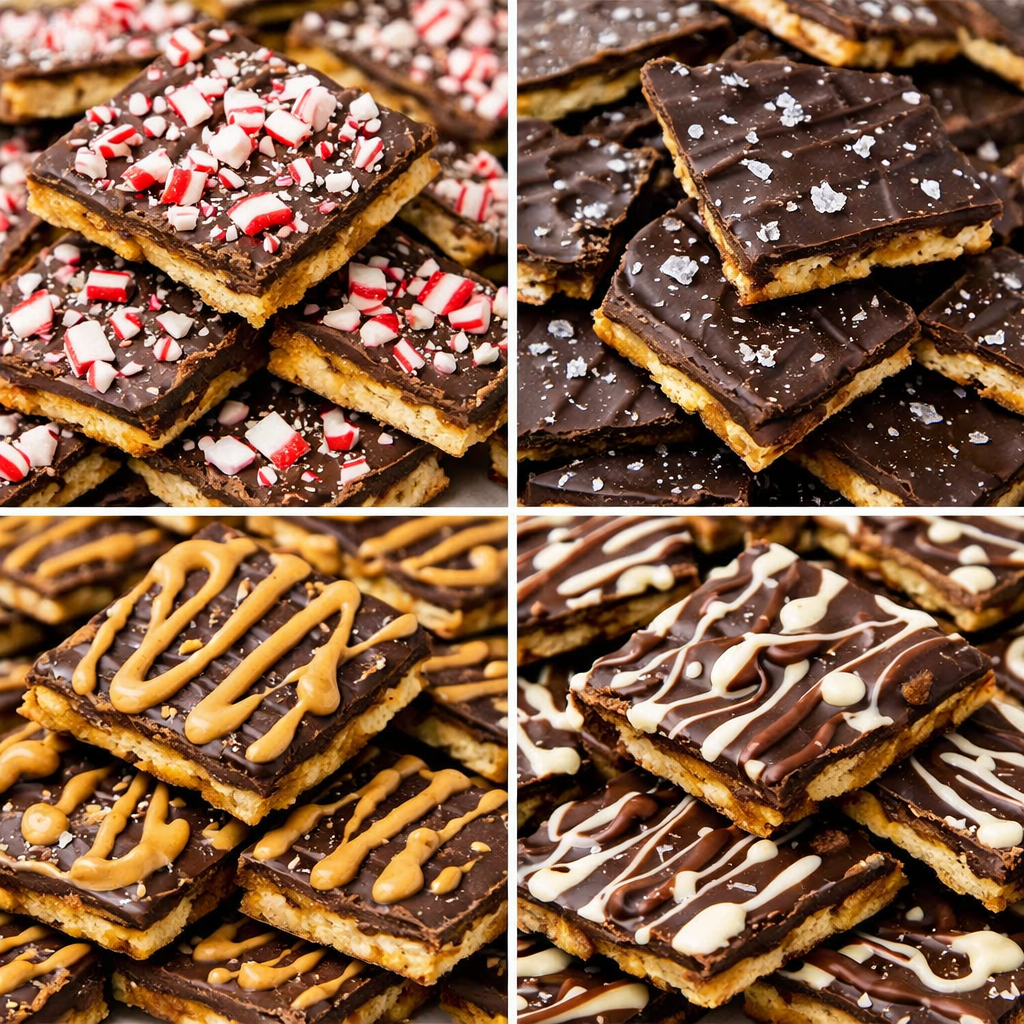 Festive Christmas crack toffee variations